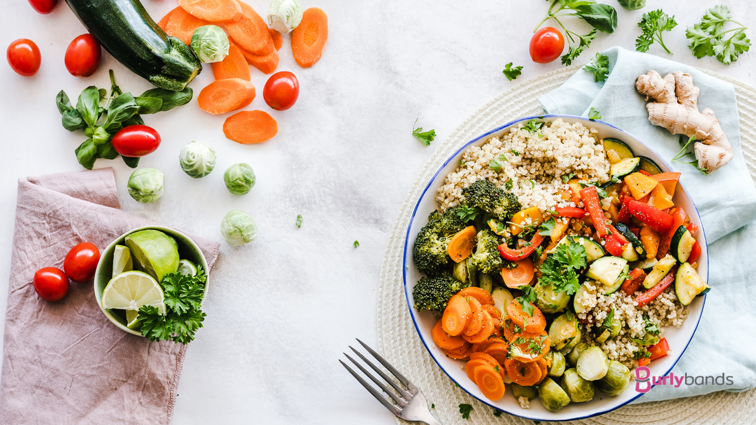 salad with vegetables in bowl and on table