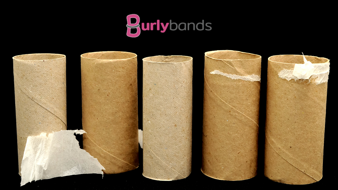 Five empty loo roll inside cartons