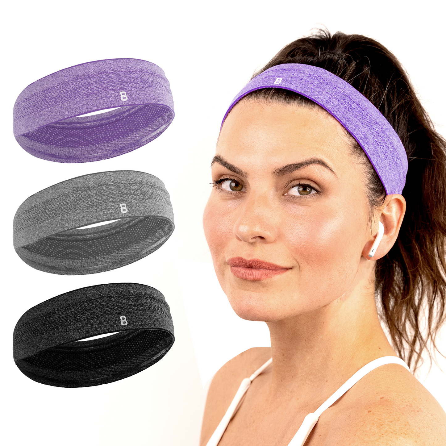 Burlybands - Elastic Non-Slip Athletic Headbands