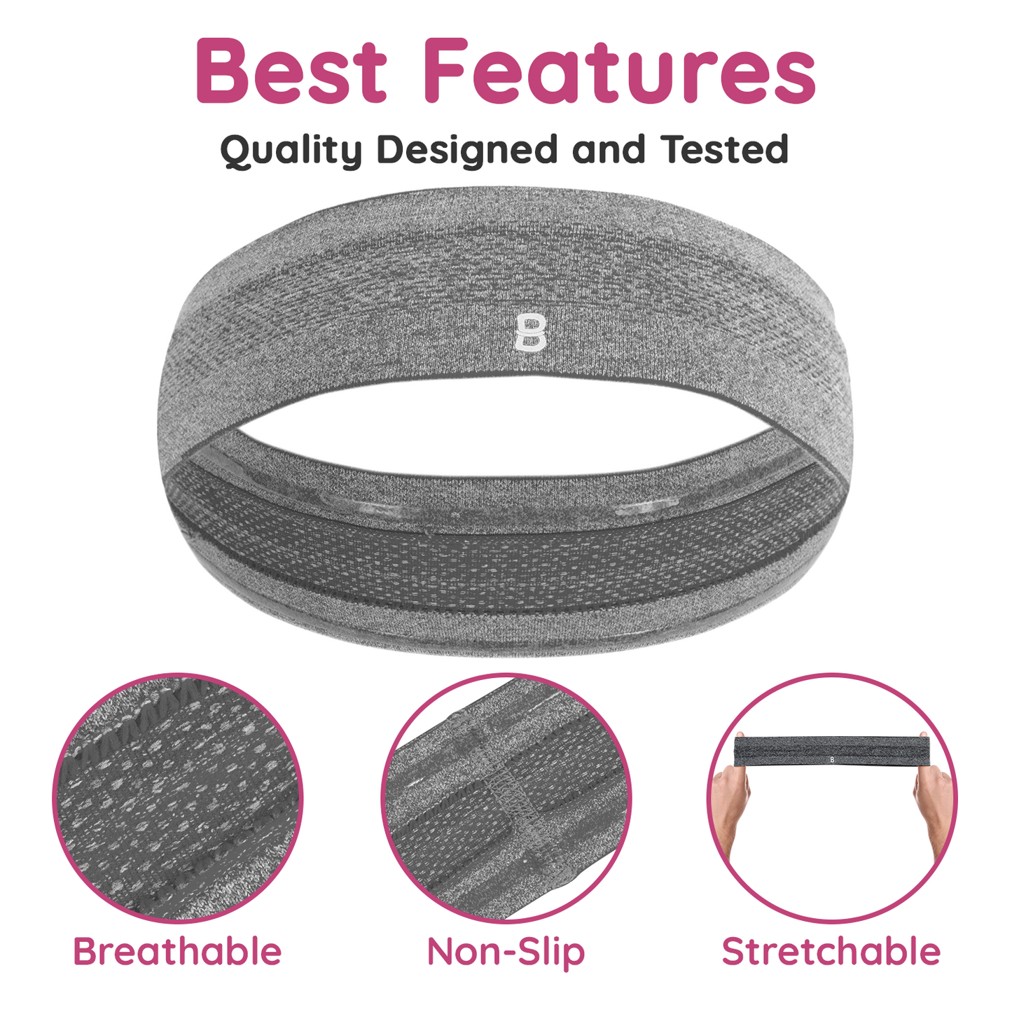 Burlybands - Elastic Non-Slip Athletic Headbands