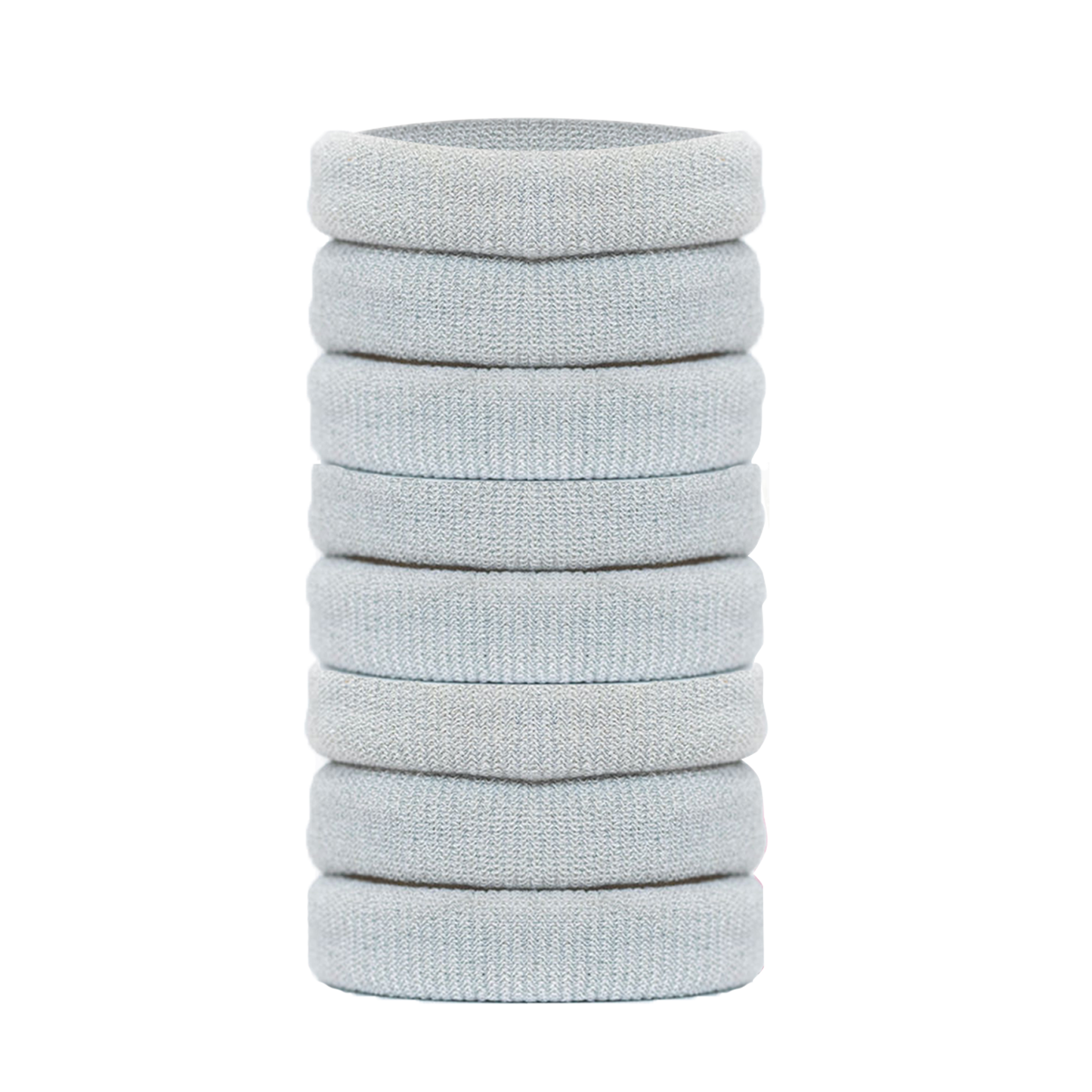 8 Pack of Light Grey Burlybands hair ties for thick hair