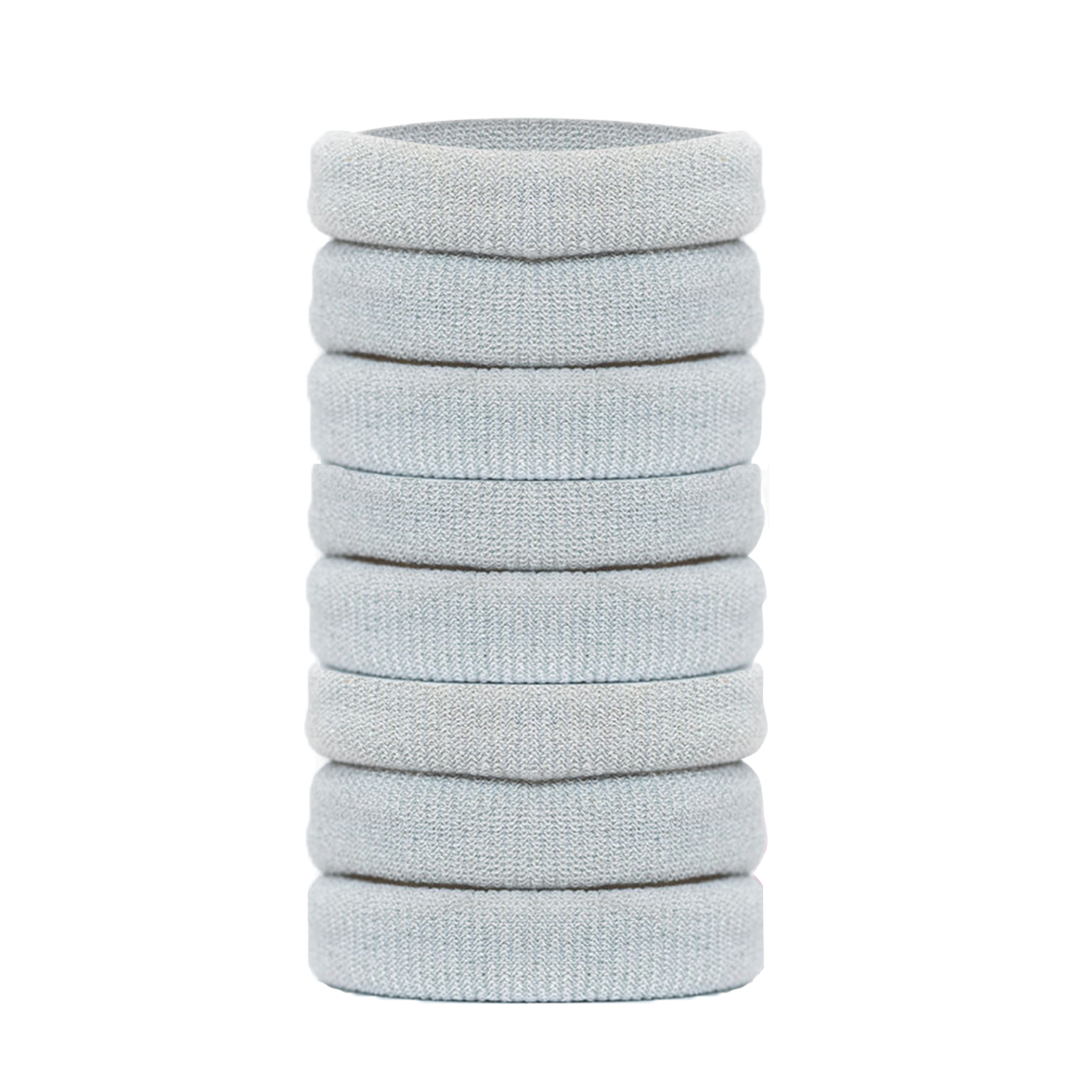 8 Pack of Light Grey Burlybands hair ties for thick hair