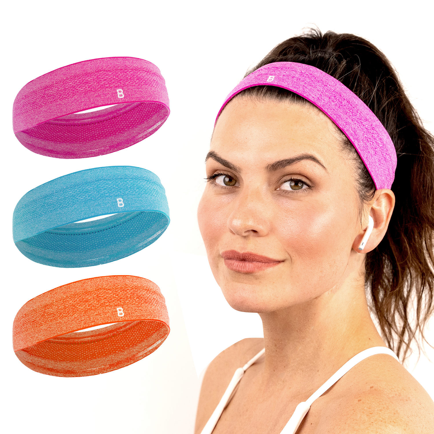 Headbands for Women,6 Pcs Elastic Sweat Yoga Hairbands,Non Slip Soft Sports  Thin Headband Fashion Hair Wrap
