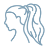 Thick hair tie icon 